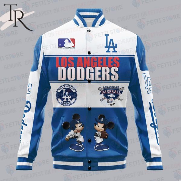 Los Angeles Dodgers City And Logo Pattern Print Varsity Jacket