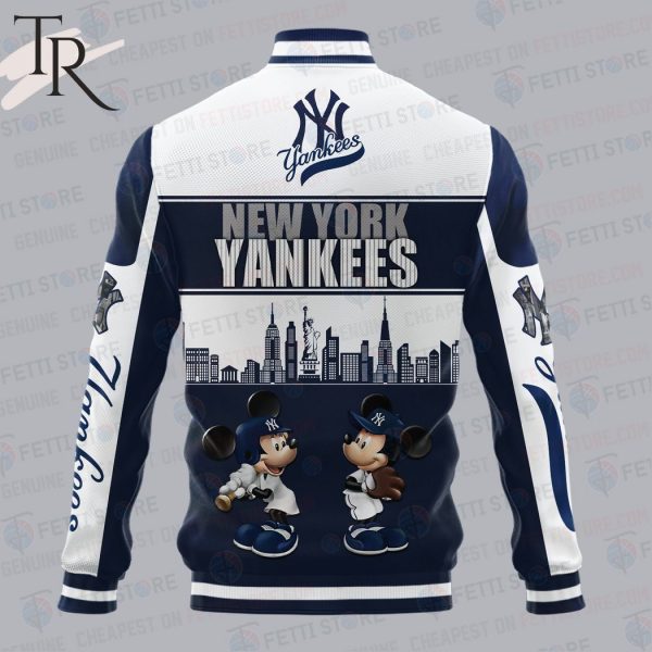 New York Yankees City And Logo Pattern Print Varsity Jacket