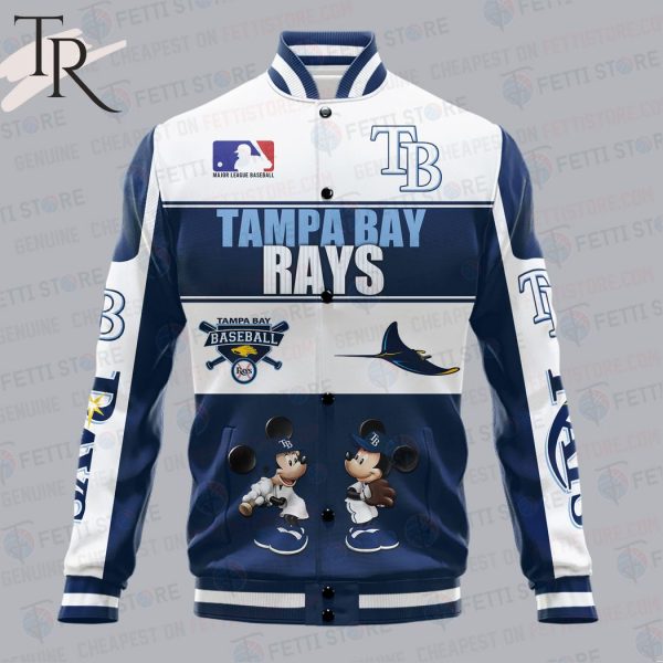 Tampa Bay Rays City And Logo Pattern Print Varsity Jacket