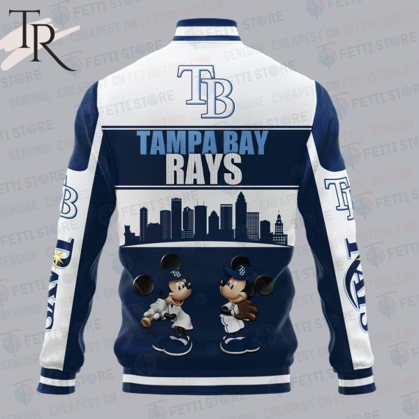 Tampa Bay Rays City And Logo Pattern Print Varsity Jacket