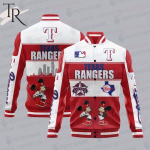 Texas Rangers City And Logo Pattern Print Varsity Jacket