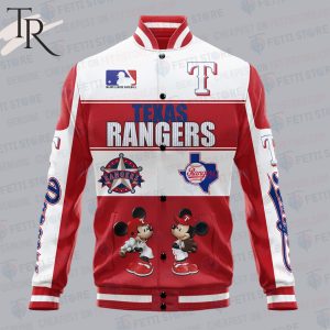 Texas Rangers City And Logo Pattern Print Varsity Jacket