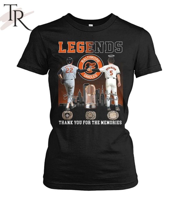 Legends Baltimore Orioles Palmer And Robinson Thank You For The Memories T-Shirt