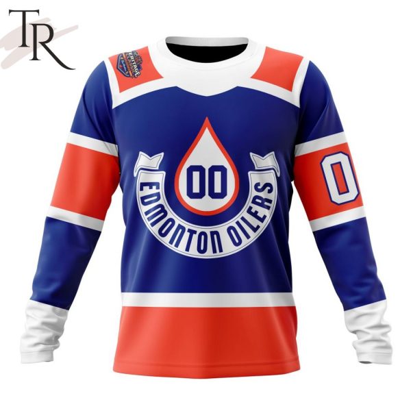 NHL Edmonton Oilers Blue 2023 Heritage Classic Hoodie