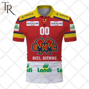 Personalized NL Hockey EHC Biel Home Jersey Style Polo Shirt
