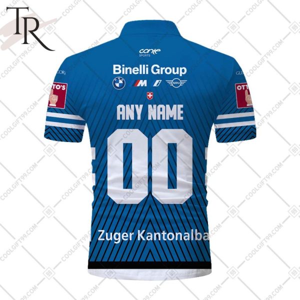 Personalized NL Hockey EV Zug Home Jersey Style Polo Shirt