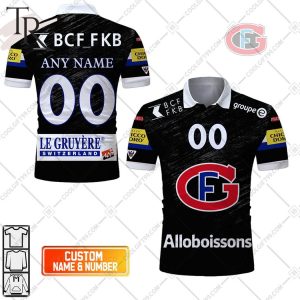 Personalized NL Hockey Fribourg Gotteron Home Jersey Style Polo Shirt