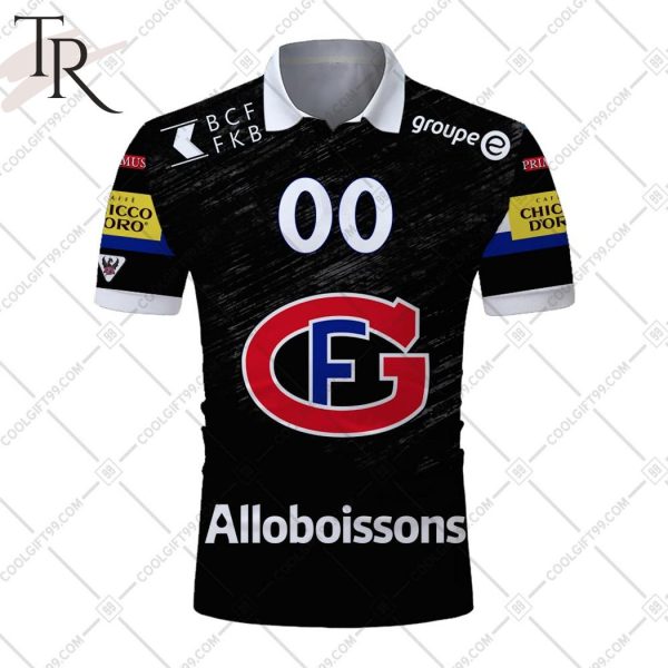 Personalized NL Hockey Fribourg Gotteron Home Jersey Style Polo Shirt