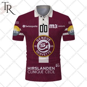 Personalized NL Hockey Geneve Servette HC Home Jersey Style Polo Shirt