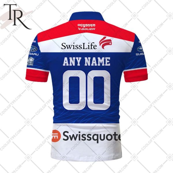 Personalized NL Hockey ZSC Lions Home Jersey Style Polo Shirt