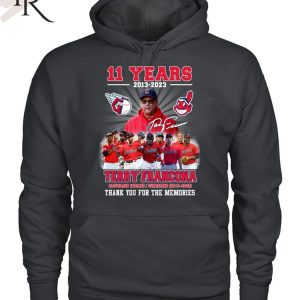 11 Years 2013 – 2023 Terry Francona Thank You For The Memories T-Shirt