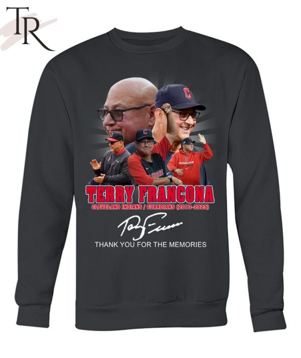 Terry Francona Cleveland Indians, Guardians 2013 – 2023 Thank You For The Memories T-Shirt