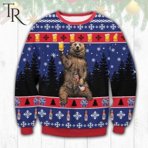 Pabst Blue Ribbon Bear Ugly Sweater