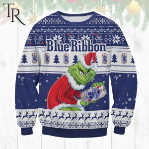 Pabst Blue Ribbon Grinch Ugly Sweater