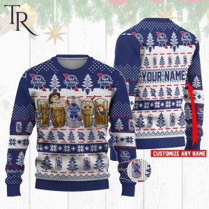 Pabst Blue Ribbon Horror Drink Ugly Sweater