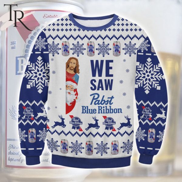 We Saw Pabst Blue Ribbon Ugly Sweater