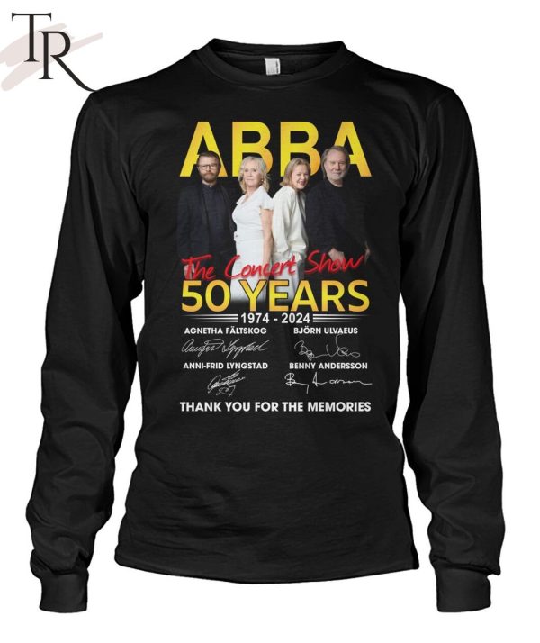ABBA The Concert Show 50 Years 1974 – 2024 Thank You For The Memories Unisex T-Shirt