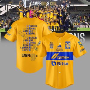 Club Tigres Campeones Cup Champions 2023 Baseball Jersey