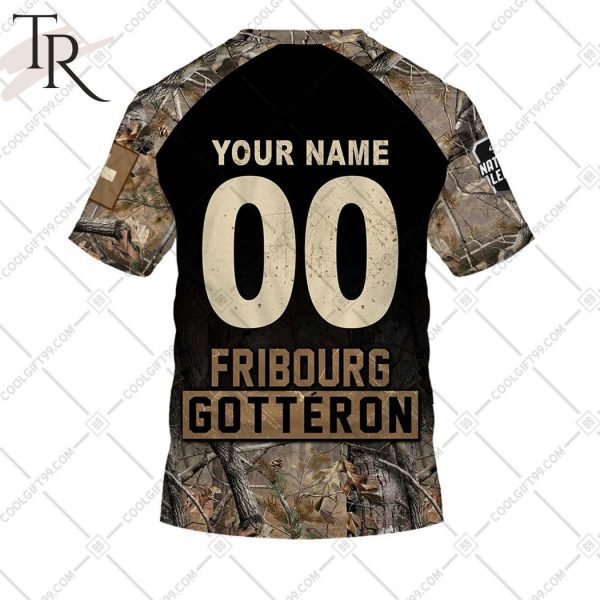 Personalized NL Hockey Fribourg Gotteron Camouflage Hoodie