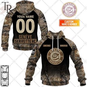 Personalized NL Hockey Geneve Servette HC Camouflage Hoodie