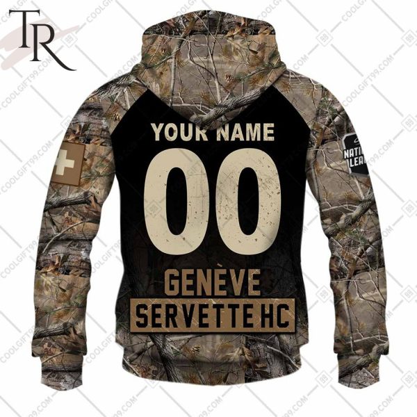 Personalized NL Hockey Geneve Servette HC Camouflage Hoodie