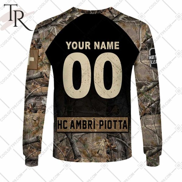 Personalized NL Hockey HC Ambri Piotta Camouflage Hoodie