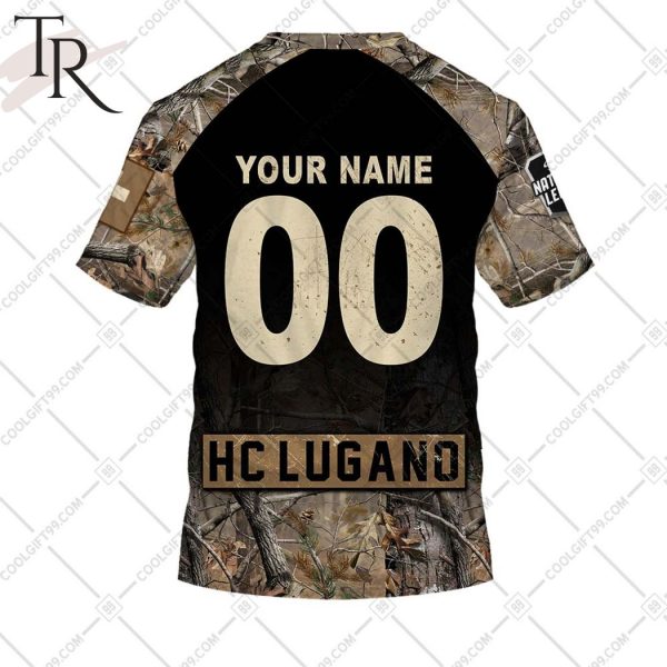 Personalized NL Hockey HC Lugano Camouflage Hoodie