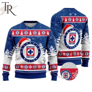 LIGA MX Cruz Azul Special Christmas Ugly Sweater Design