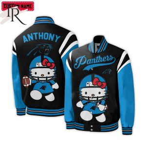 Personalized NFL Carolina Panthers Special Hello Kitty Design Baseball Jacket For Fans – Limited Edition