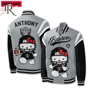 Personalized NFL Las Vegas Raiders Special Hello Kitty Design Baseball Jacket For Fans – Limited Edition