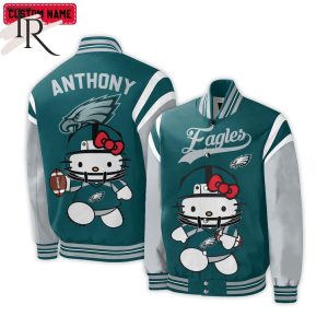 Personalized NFL Philadelphia Eagles Special Hello Kitty Design Baseball Jacket For Fans – Limited Edition