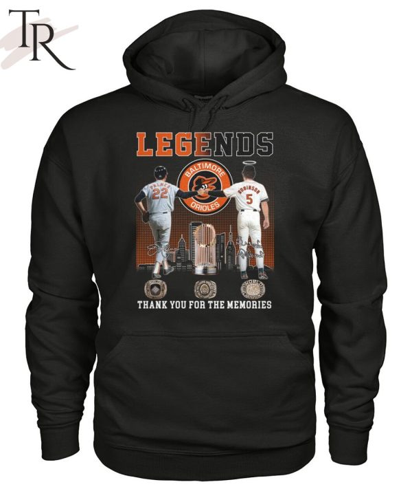 Legends Baltimore Orioles Palmer And Robinson Thank You For The Memories T-Shirt