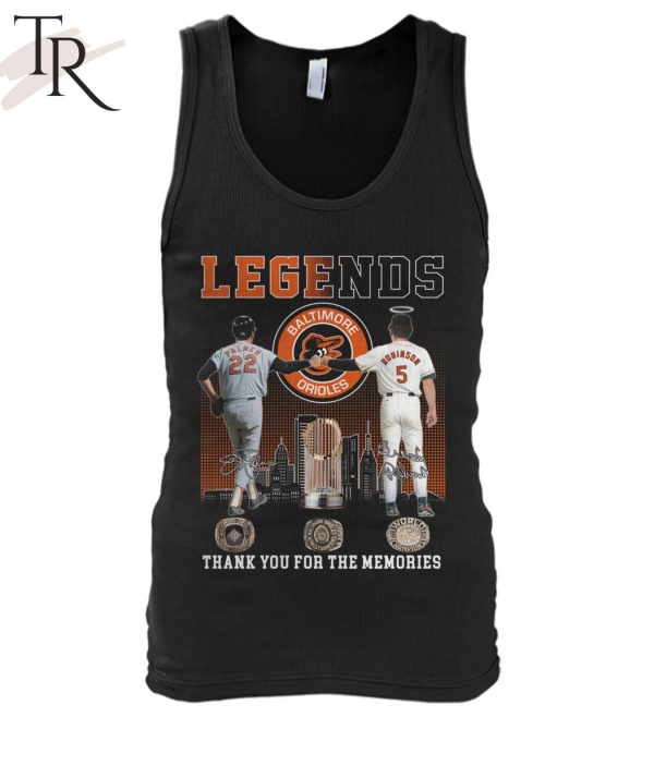 Legends Baltimore Orioles Palmer And Robinson Thank You For The Memories T-Shirt