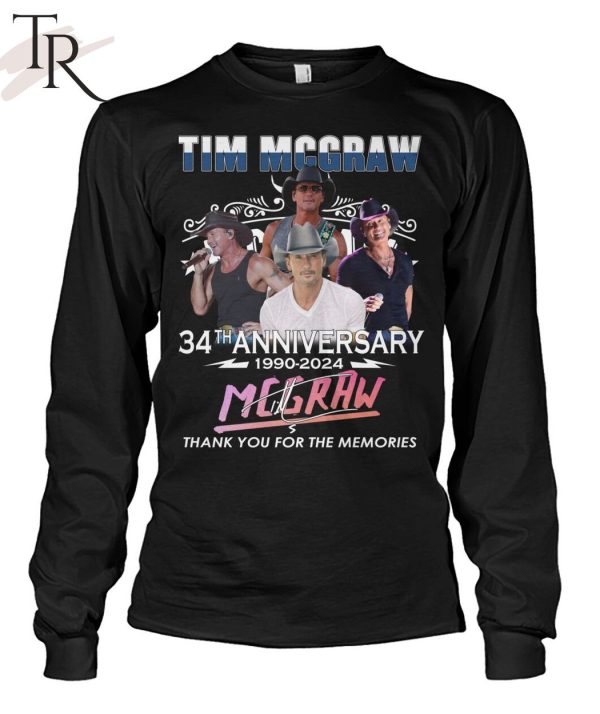 Tim Mcgraw 34th Anniversary 1990 – 2024 Thank You For The Memories T-Shirt