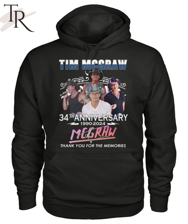 Tim Mcgraw 34th Anniversary 1990 – 2024 Thank You For The Memories T-Shirt