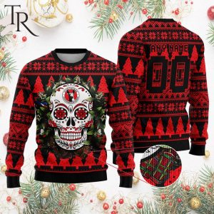 LIGA MX Club Tijuana Special Sugar Skull Christmas Ugly Sweater