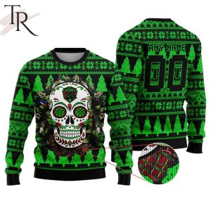 LIGA MX FC Juarez Special Sugar Skull Christmas Ugly Sweater