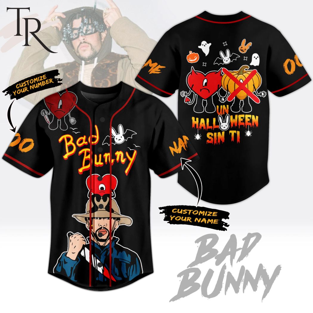 Customize Bad Bunny Un Halloween Sin Ti Baseball Jersey - Torunstyle