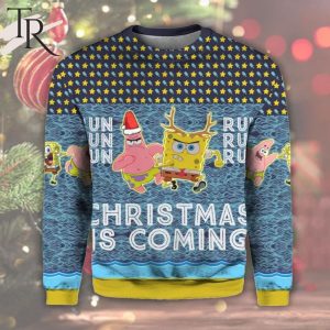 Spongebob Nickelodeon Run Run Christmas Is Coming Ugly Sweater