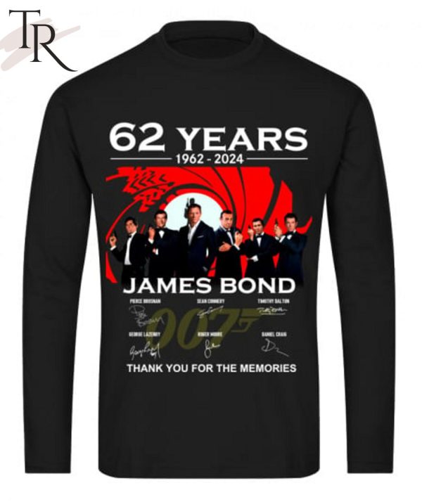 62 Years 1962 – 2024 James Bond Thank You For The Memories Unisex T-Shirt