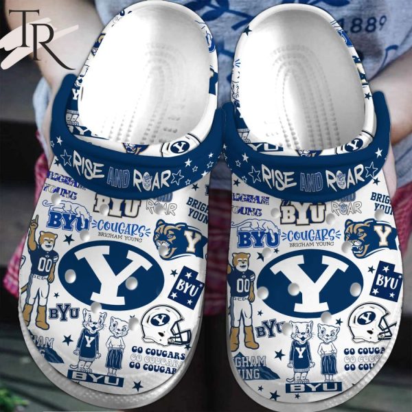 PREMIUM Rise And Roar Go Cougars Brigham Young BYU Clogs