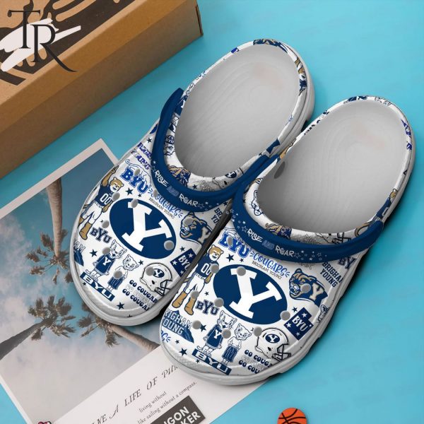 PREMIUM Rise And Roar Go Cougars Brigham Young BYU Clogs