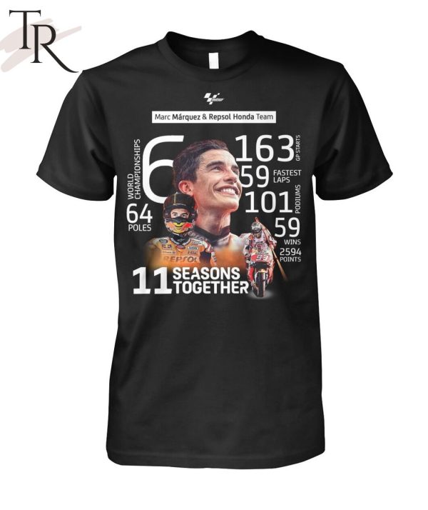 Marc Marquez & Repsol Hondo Team 11 Seasons Together Unisex T-Shirt