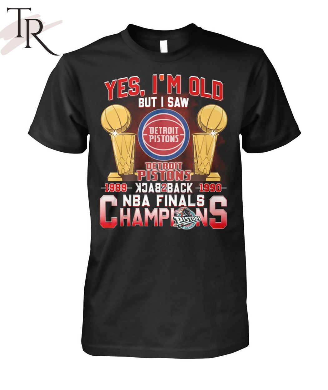 Detroit Pistons T-shirt / Back to Back Champions / Vintage NBA 
