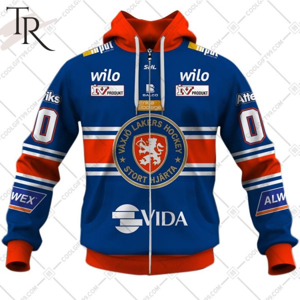 Personalized SHL Vaxjo Lakers Home jersey Style Hoodie