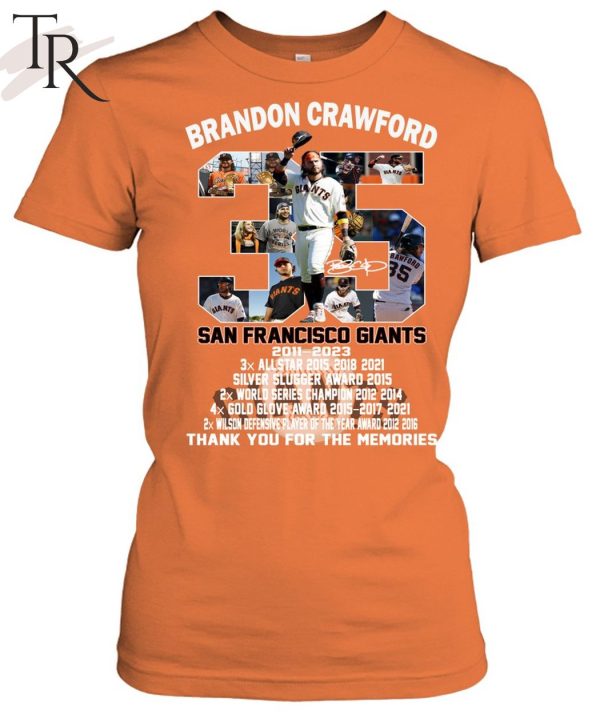 Brandon Crawford San Francisco Giants 2011 – 2023 Thank You For The Memories T-Shirt