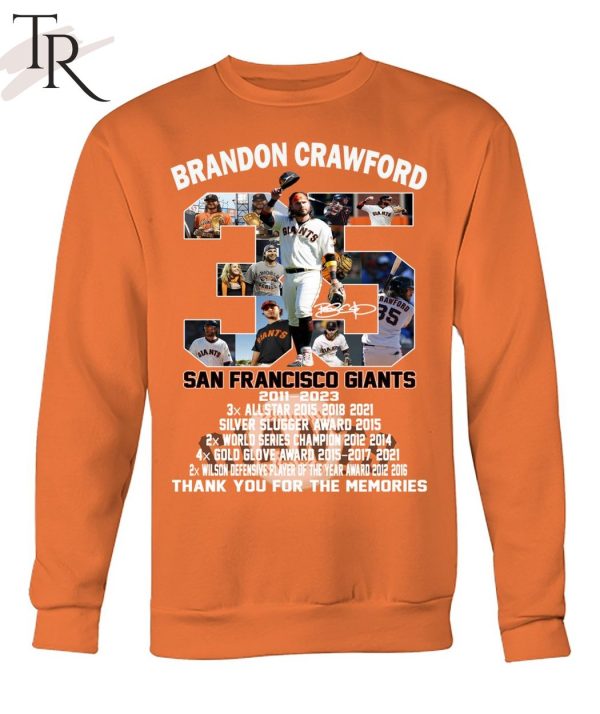 Brandon Crawford San Francisco Giants 2011 – 2023 Thank You For The Memories T-Shirt