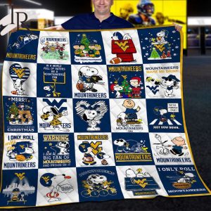 West Virginia Mountaineers Make Me Drink I Only Roll Mountaineers Merry Christmas Fleece Blanket