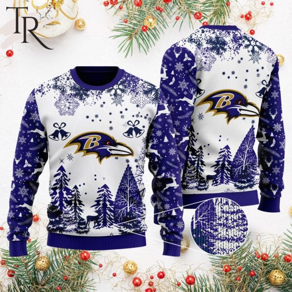 NFL Baltimore Ravens Special Christmas Ugly Sweater Design