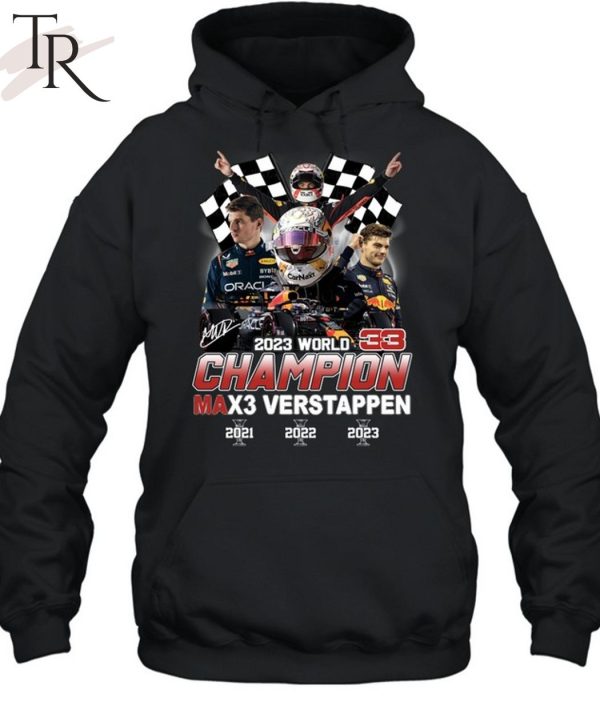 2023 World Champion Max3 Verstappen 2021 2022 2023 T-Shirt